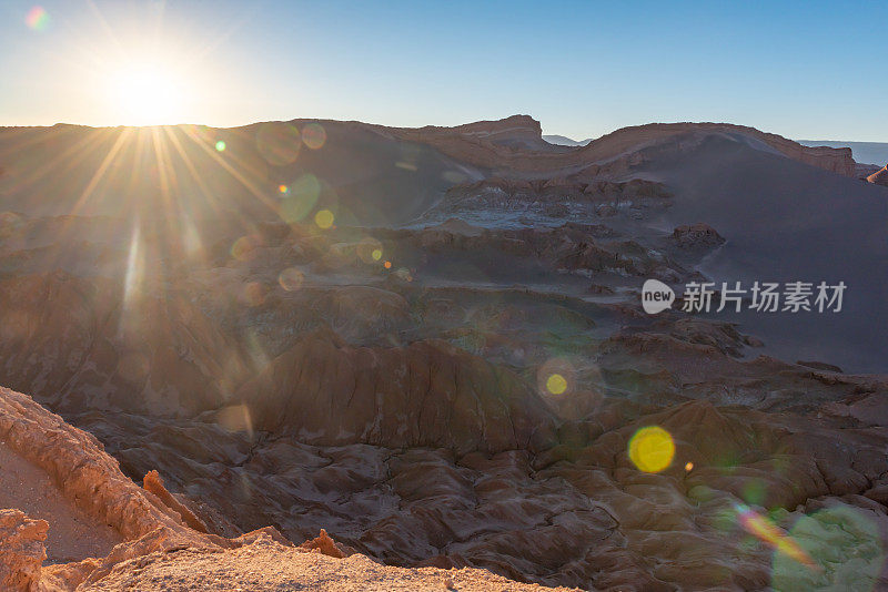 智利阿塔卡马沙漠月亮谷的月亮谷露天剧场(Valle de la Luna)